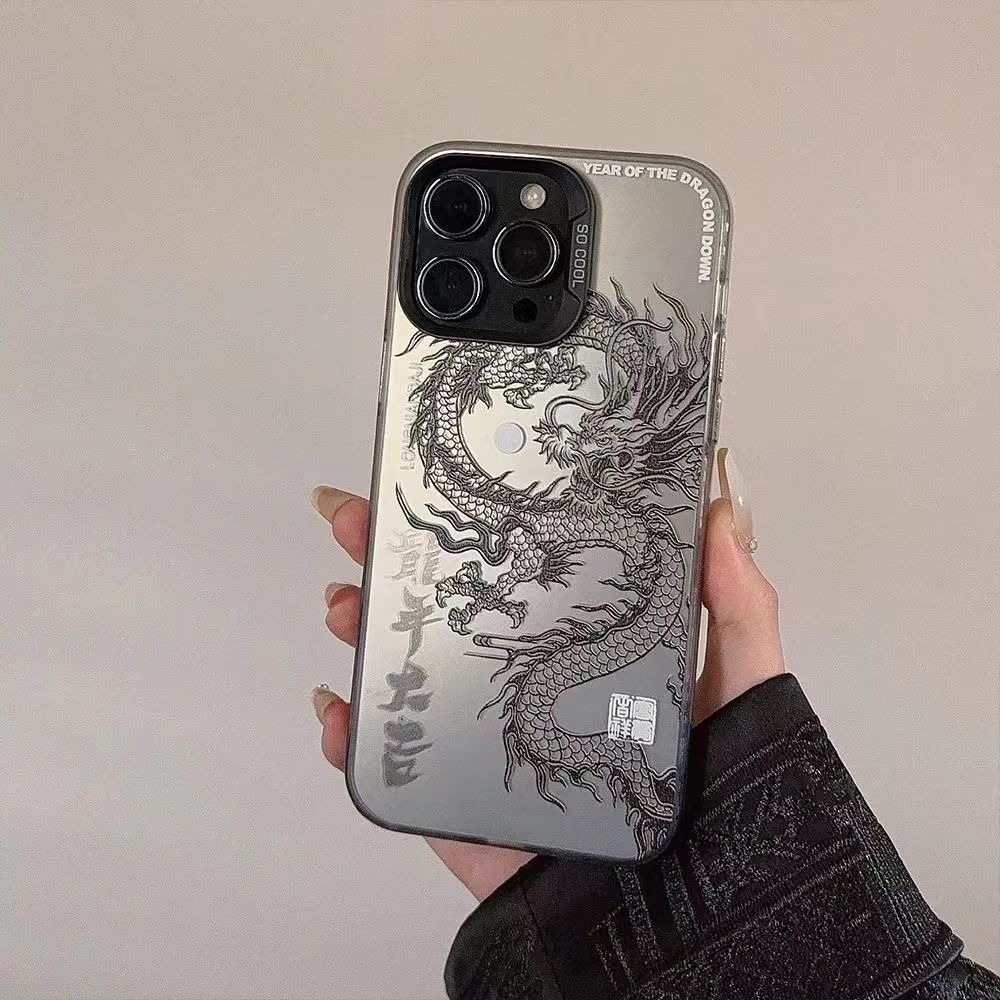 Neue Luxus-Laser-Östliche Mythen Legenden Chinesischer Drache Handyhülle Für iPhone 11 12 13 14 15 16 Plus 17 18 Pro Max 3D Totem Anti-Drop Hülle
