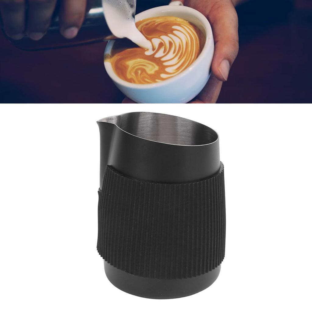 Stainless steel milk foam jug coffee jug 420 ml with double wall vacuum insulation for cappuccino hot chocolate