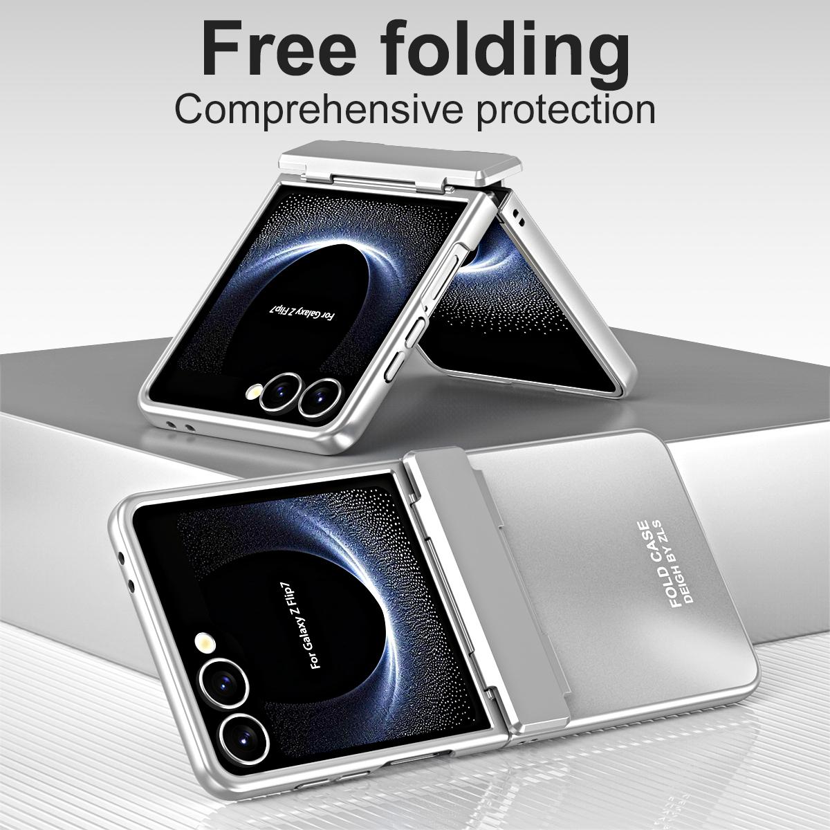 

For Samsung Galaxy Z Flip7 5G Case Electroplating Hard PC Protective Phone Cover Silver