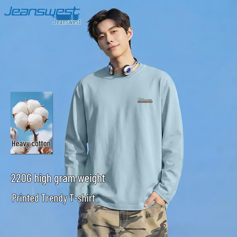 Jeanswest Men s Heavyweight Pure Cotton Long Sleeve T-Shirt L