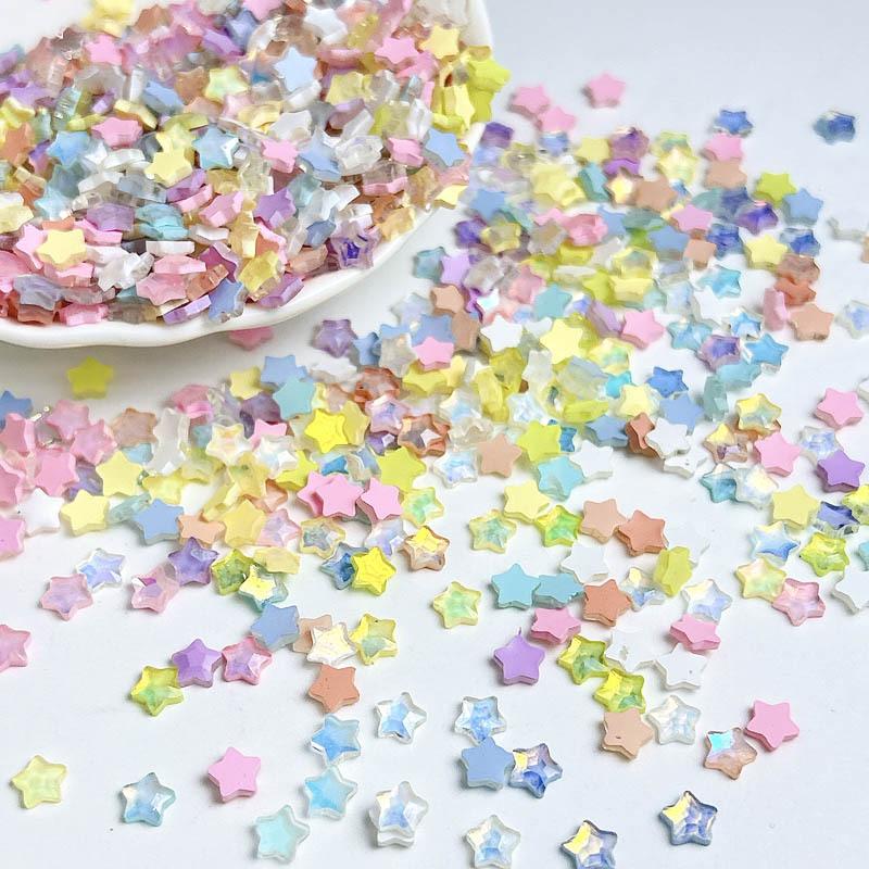 Hot Selling New Mini Colorful Mocha Dopamine Star Nail Art Accessories Fine Glitter Lucky Star DIY Decoration Materials