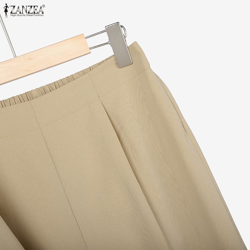 ZANZEA Women Long Sleeve Blouse and Pants Casual Two Piece Suit Sets