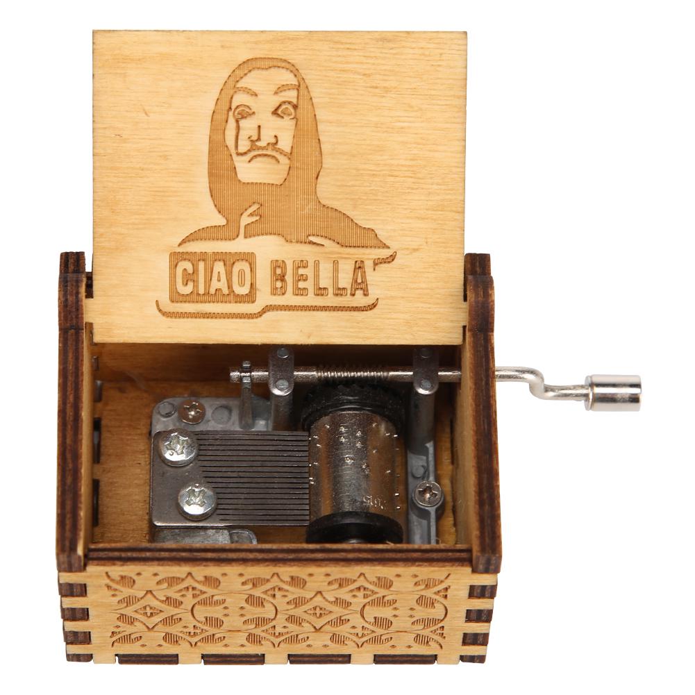 Ретро Резная Деревянная Музыкальная Шкатулка Креативная Шикарная Деревянная Музыкальная Шкатулка с Ручным Заводом Домашний Декор Музыкальная Шкатулка Хэллоуин Рождественские Подарки China Mainland