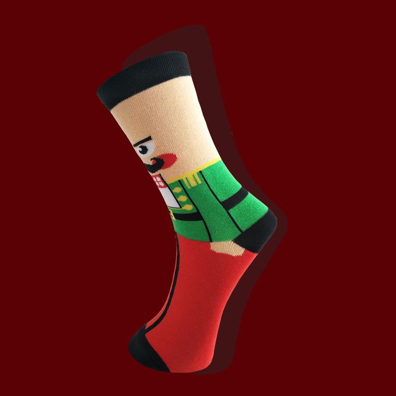 

New Christmas Cartoon Cotton Men s Mid-Calf Socks - Breathable and Stylish for Couples One Size