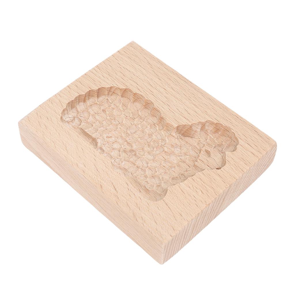 Carved Wooden Gingerbread Cookie Mold Biscuit Chocolate Press Cutter 3D Baking Sheep Stamp Mould
