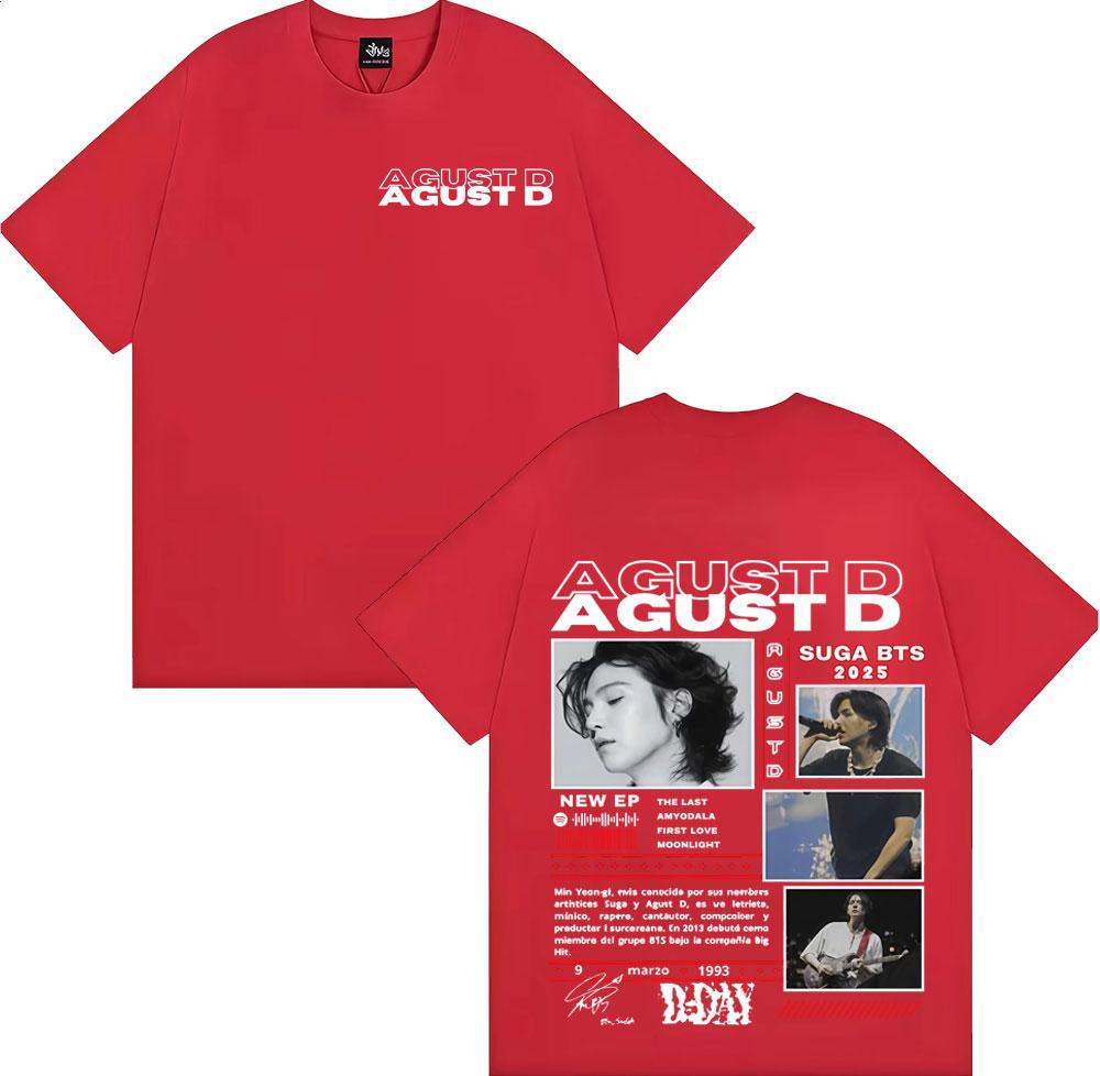 Sänger Agust D Musikalbum Tour 2025 Grafik T-Shirts Unisex Damen Kpop Mode Vintage Popmusik T-Shirt Übergroß Lässige T-Shirts