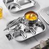 JiYouShi 316 Stainless Steel 5-Compartment Deep Divided Plate