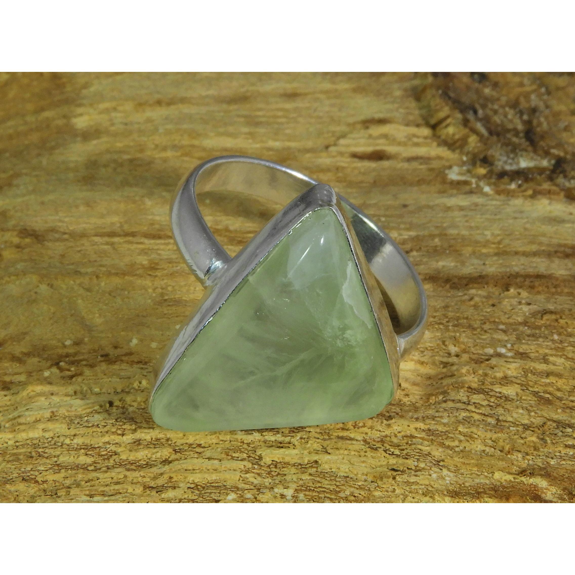 

Natural Prehnite 925 Solid Sterling Silver Ring Size US-9 PG-40