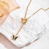18K Gold Stainless Steel Butterfly Necklace Set - Titanium Steel Jewelry