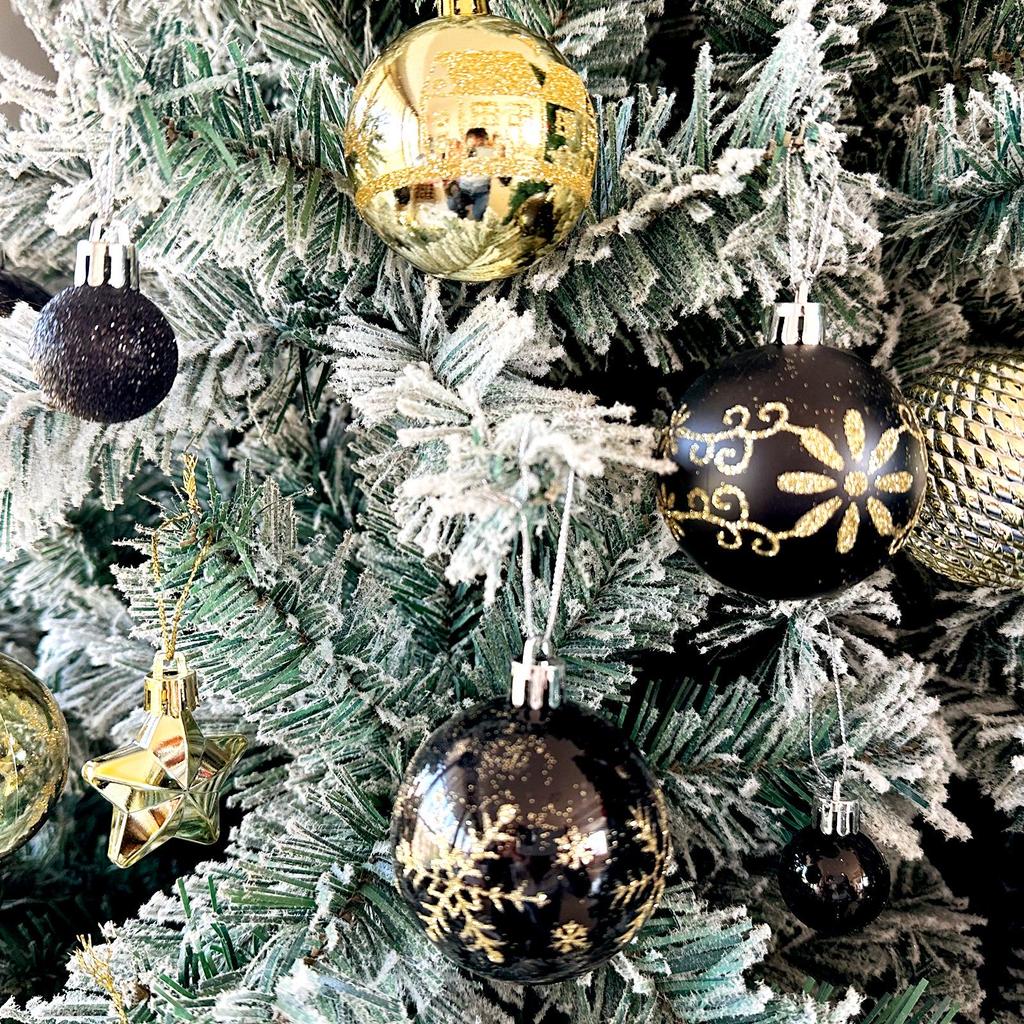 Christmas Tree Ornaments: Painted Irregular Paper Box Set of Colored Balls