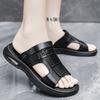 2024 Summer Fashion Men Sandals Man Beach Leather Sandals Luxury Sandals Men Outdoor Beach Casual Shoes Cheap Male Sandals
