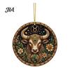 Hanging Home Ornament 2D Flat Pearl Painting Ornament, Double Sided Zodiac Theme Gem Decorative Pendant Art Craft, Rhinestone Beads Pattern