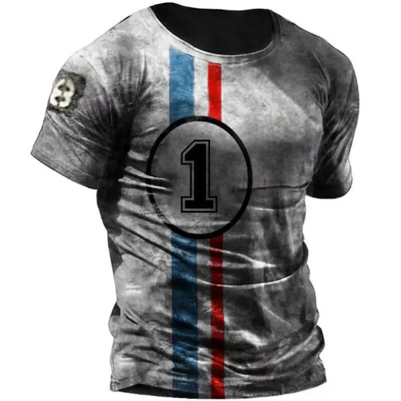 Vintage Motorcycle T Shirt For Men 3d Print Mobil Short Sleeve T-shirts Retro Men's Racing T-shirt Oversized Biker Tees Tops 66
