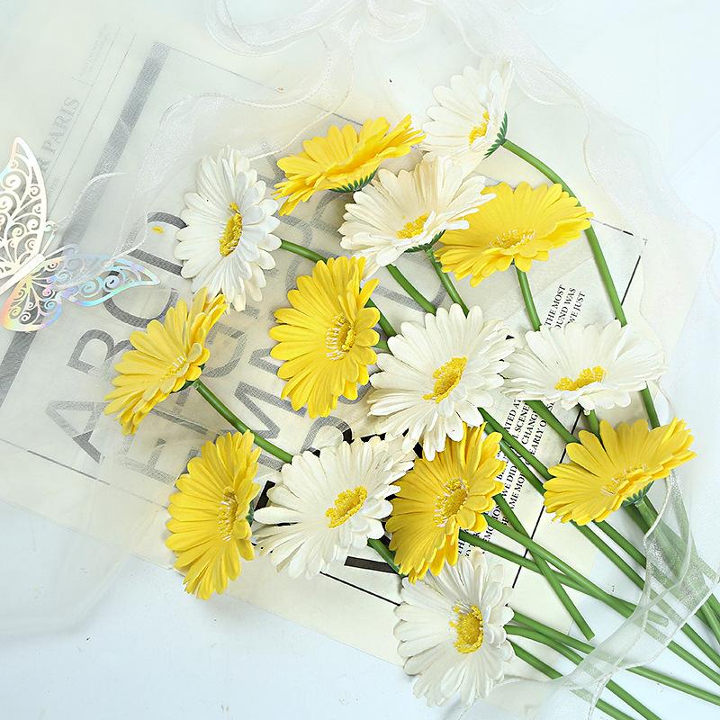 Pu Single Gerbera Home Decoration Simulation Chrysanthemum Ornament Flower Row Table Flower Ornament Decorative Flower