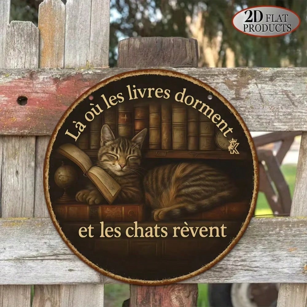 Vintage Metal Tin Sign Wall Art Easy Hang Nostalgic Home Office Decor