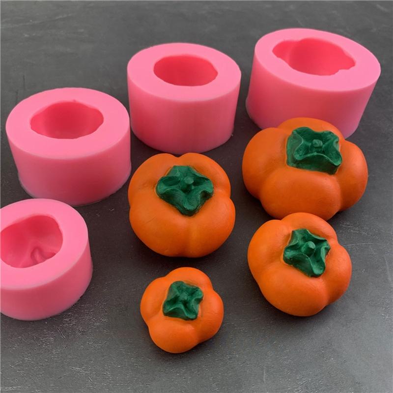 Paste Mould Fondant Cake Mold Silicone Press Baking Utensils Cake Decoration Colorful Mould for Creative Vivid Persimmon