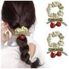 FASELE Scrunchie Hair Tie Set with Thin Cherry Mori Girl Stylish and Elegant Hair Simple and Highly Stylish Hair Ornament for Perfect for Everyday Use