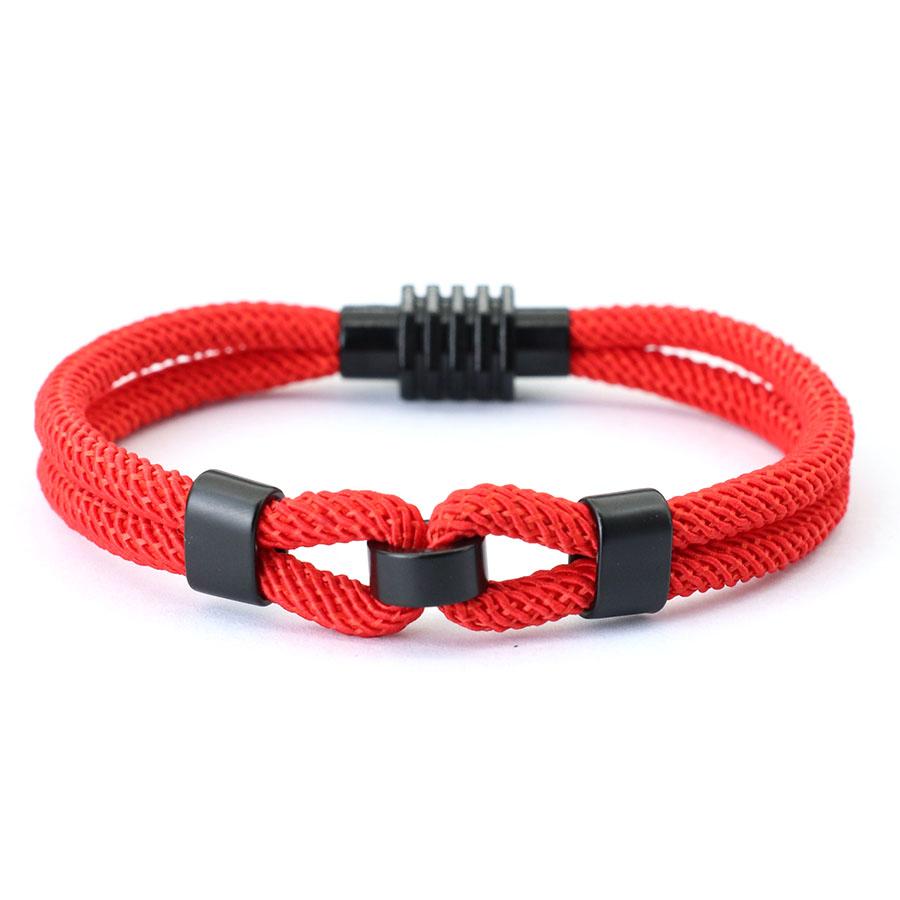 

Noter Stylish Men String Bracelet Selected High Quality 4mm Rope Absorb Sweat No Deformation Or Fading Versatile Accessories 18.5(7.3in) червоний