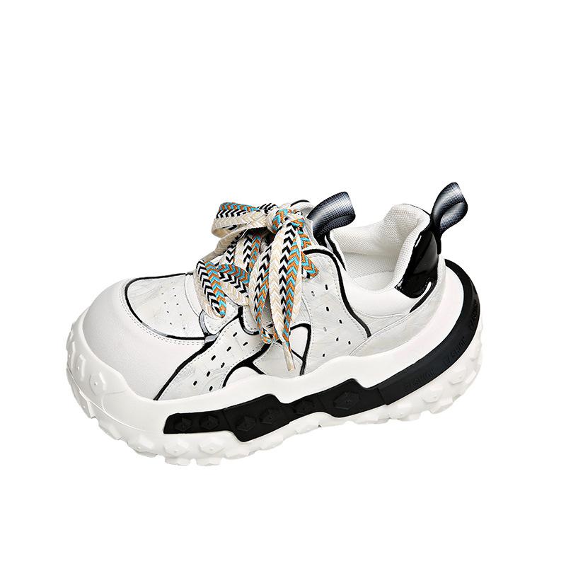 Spring new contrasting color platform dad shoes women's casual sports shoes platform muffin shoes versatile outdoor trendy shoes