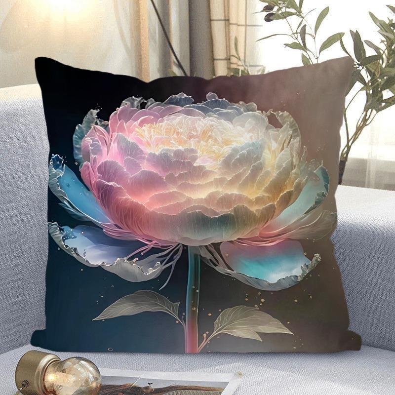 Fantasy Flower Pattern Decorative Pillowcase Living Room Bedroom Square Cushion Pillowcase