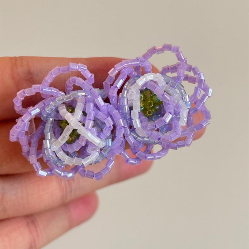 Purple Crystal Earrings Women Luxury Minimalist Ear Studs