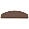 VidaXL Tapis d'escalier 15 pièces 65 x 24 x 4 cm Marron Demi-rond Grand 322367