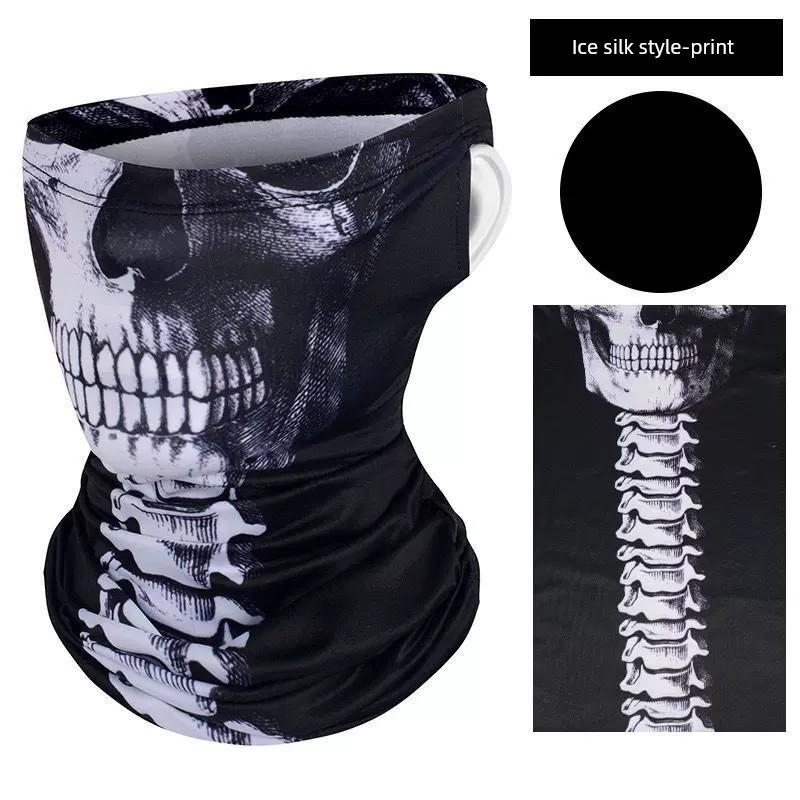 Outdoor Sun Protection Ice Silk Scarf for Men, Summer Neck Protection, Face Covering, Thin Breathable Cycling Bicycle Face Scarf