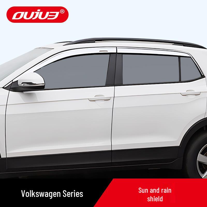 Volkswagen Tayron X T-Roc T-Cross Electroplated Rain Visors - Car Window Eyebrow Decorative Strips for Exterior Modification