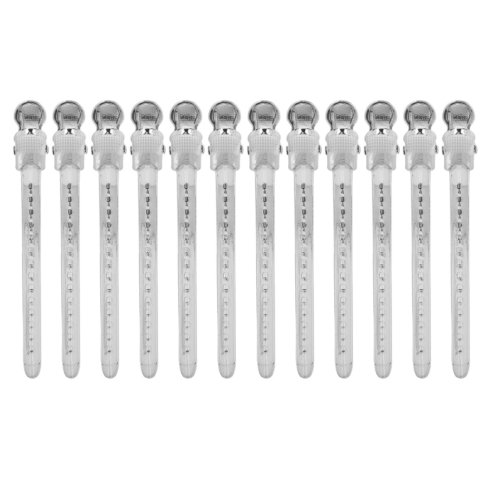 

12 шт. Заколки для волос с клювом утки, большой угол раскрытия, более плотная сила зажима, удобная и практичная Silver