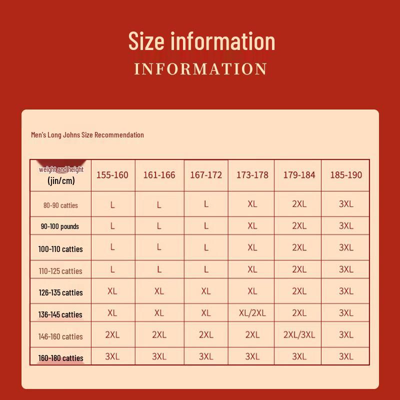 Lonsa Men's Red 100% Cotton Thermal Long Johns