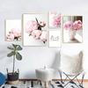 Scandinavian Style Flower Pictures Vase Wall Posters On The Wall Pink Canvas Painting for Living Room Modular Paintings Wall Art