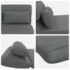 Adjustable Floor Footstool Dark Grey Fabric