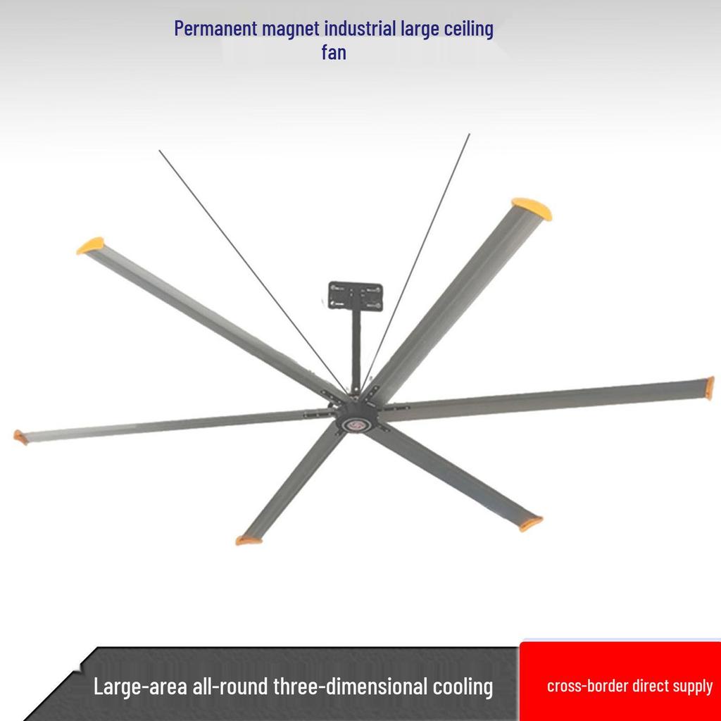 7.3m Industrial Large Ceiling Fan with Permanent Magnet Frequency Conversion for Warehouse, Mall, or Training Hall Ventilation