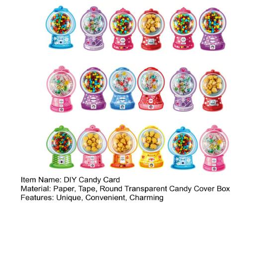 DIY Candy Cards Set Instant Pop-up Gumball Machine Cards DIY Craft Valentine's Day Gift for Kids Couples School Classroom Party Supplies