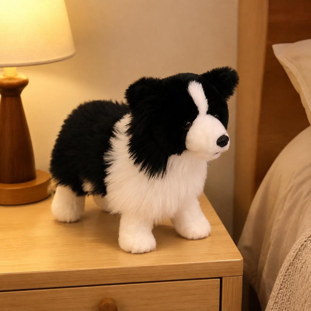 Dekoratives Langhaar Border Collie Weiches Spielzeug Kuschelig