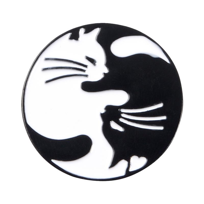 

Cat Cartoon Delightful Embrace Brooch Stylish Animal Badge For Women Trendy