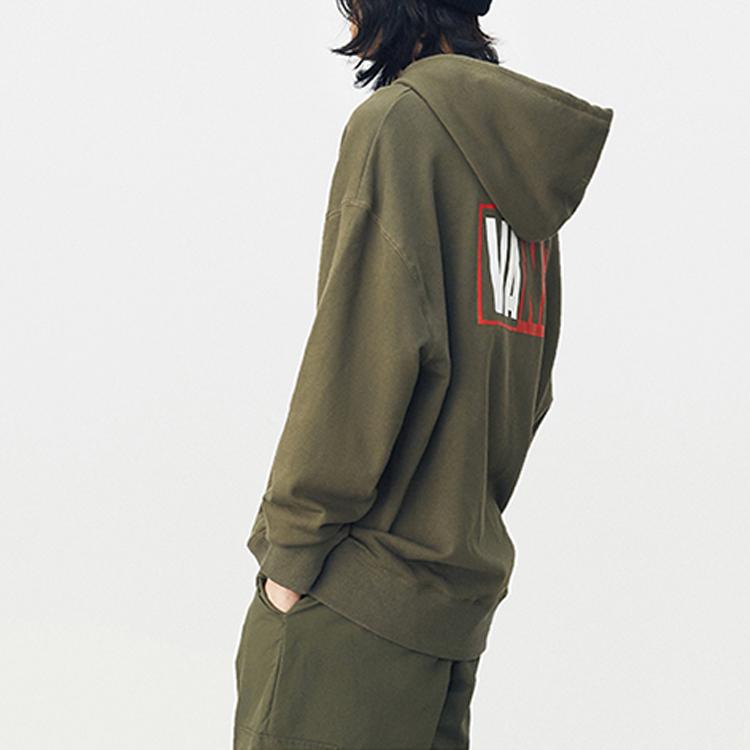 Vans Logo Printed Pullover Hoodie Men hoodies Army-Green VN0A54JKKCZ