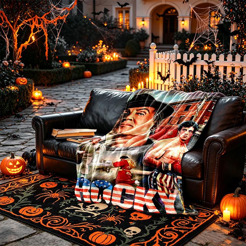 1pc Comfortable Home Print Throw Blanket, Boxer Character Blanket For Bed and Sofa Use, Special Present For Family