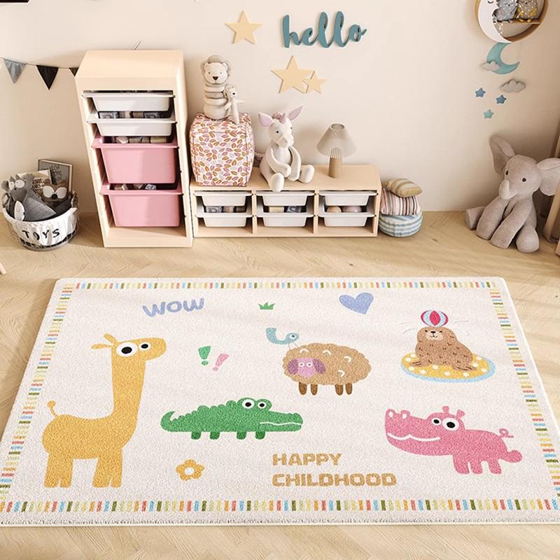 Cartoon Style Luxury Faux Cashmere Children's Floor Mat