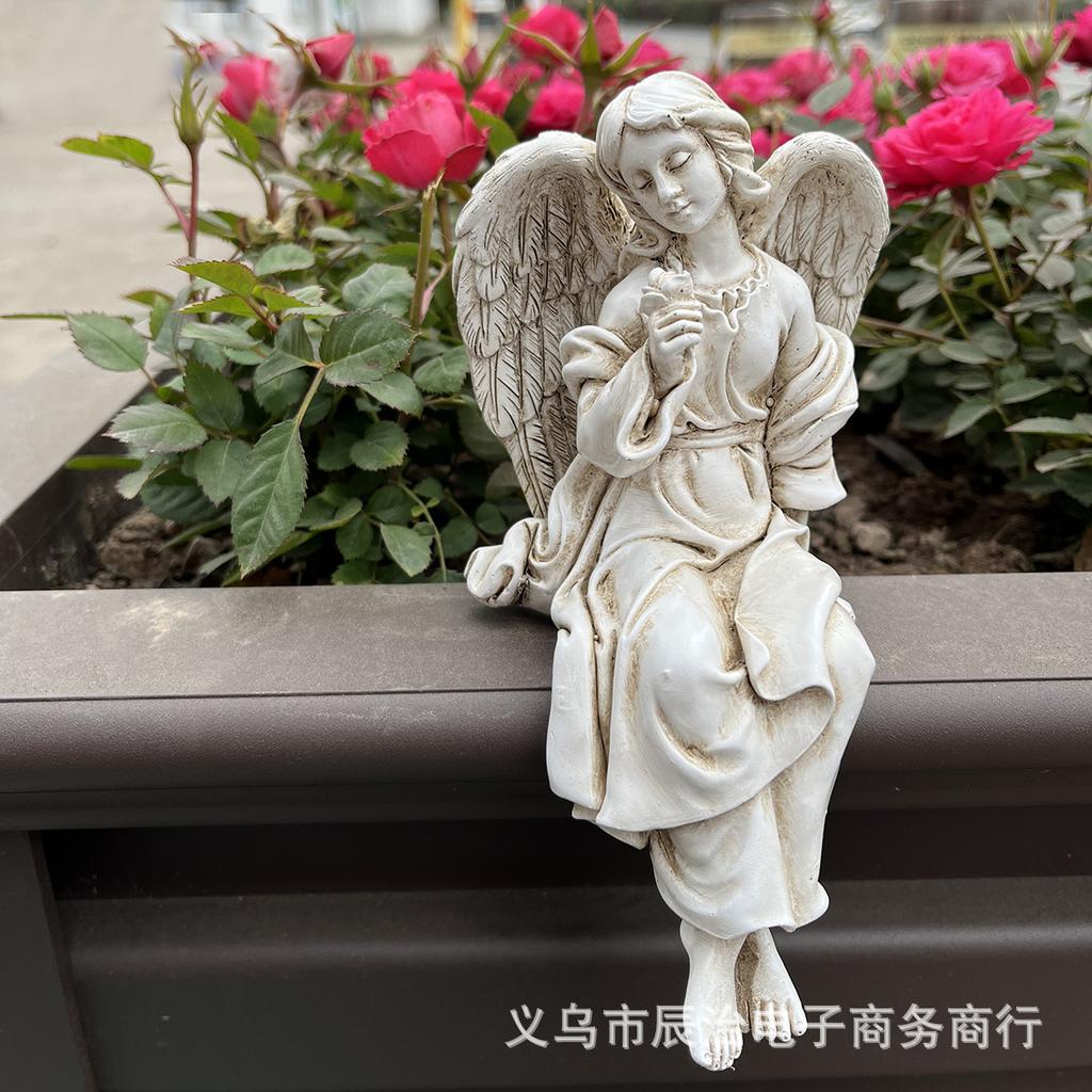 Barefoot Flower Angel, Resin Statue Crafts, Home Statue Ornaments Decorate Outdoor Garden Courtyard