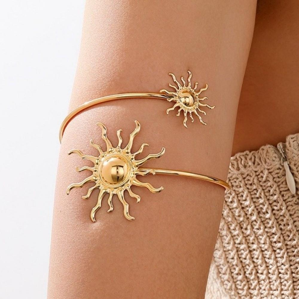 Bohemian Style Open Arm Ring Sunflower Arm Bracelet Fashion Arm Bangle Jewelry Gift