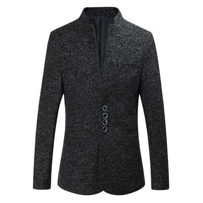 Men Slim Fit Stand Collar Multi Button Casual Blazer Suit Jacket