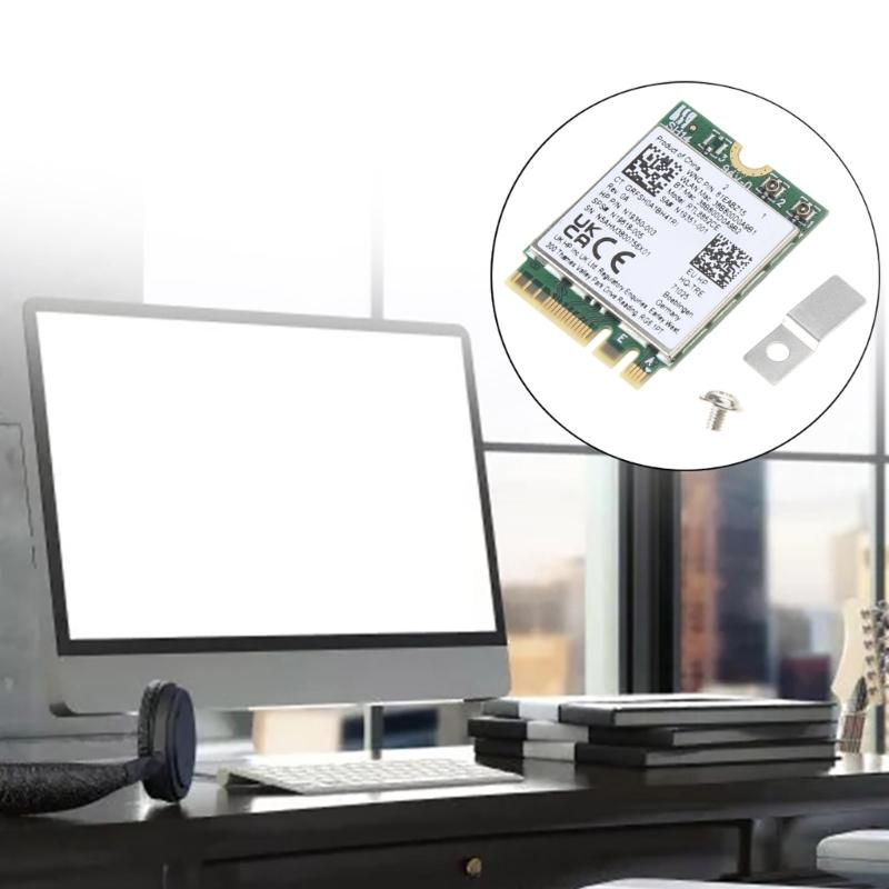 Receptor Wifi 5400Mbps Tri-Band 2.4/5/6Ghz Placa WiFi 6E Compatível com Bluetooth 5.3 Adaptador Sem Fio RTL8852CE para