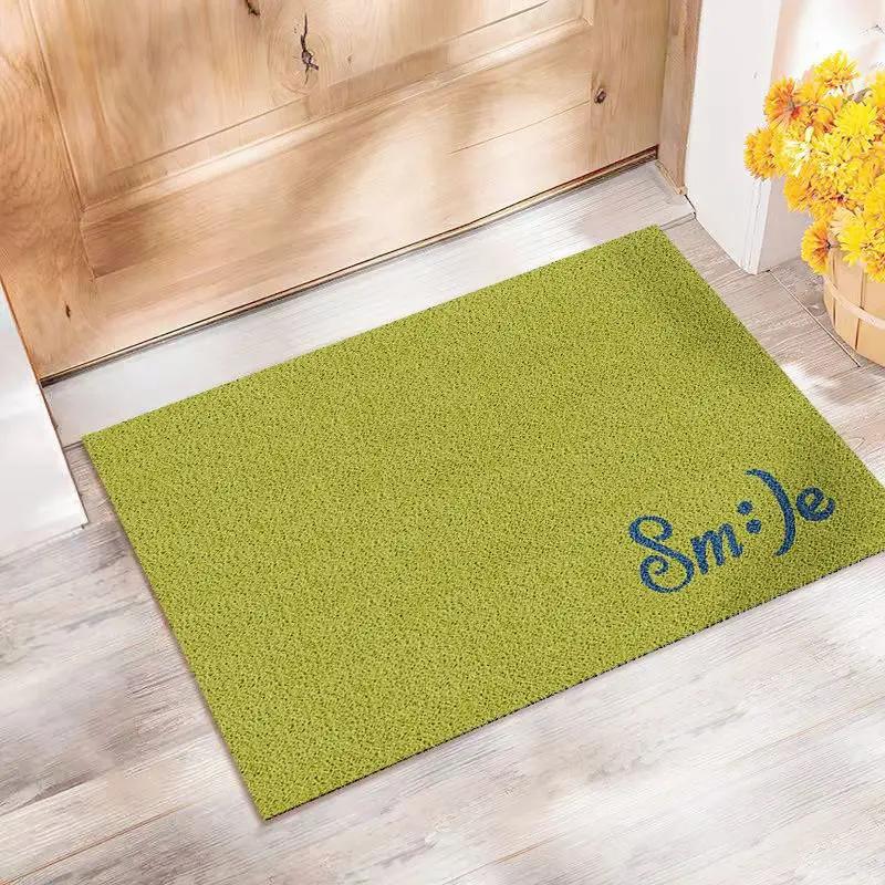 Door Floor Mat Pvc Silk Ring Foot Mat Door Mat Porch Change Insole Carpet Rubbing Dust Dust Non-slip Cute Smiley Face