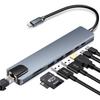 Type-C Multi-Port Hub: USB Splitter with HDMI, Ethernet, and Eight-in-One Docking Station.