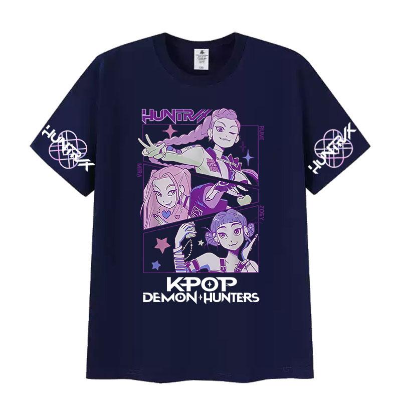 Anime K-pop Demon Hunters 2025 Graphic T-Shirts Men Women Kawaii Aesthetic Clothing T Shirt Casual Cotton Short Sleeve T-Shirt