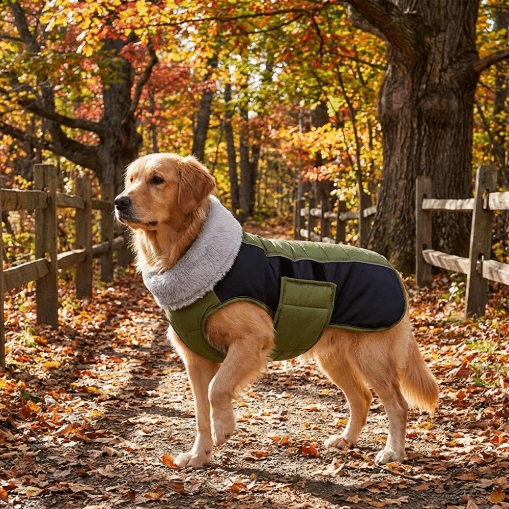 Windproof Dog Winter Coat Thickened Dog Ski Suit Padded Pet Coat Dog Vest Jacket  Outdoor