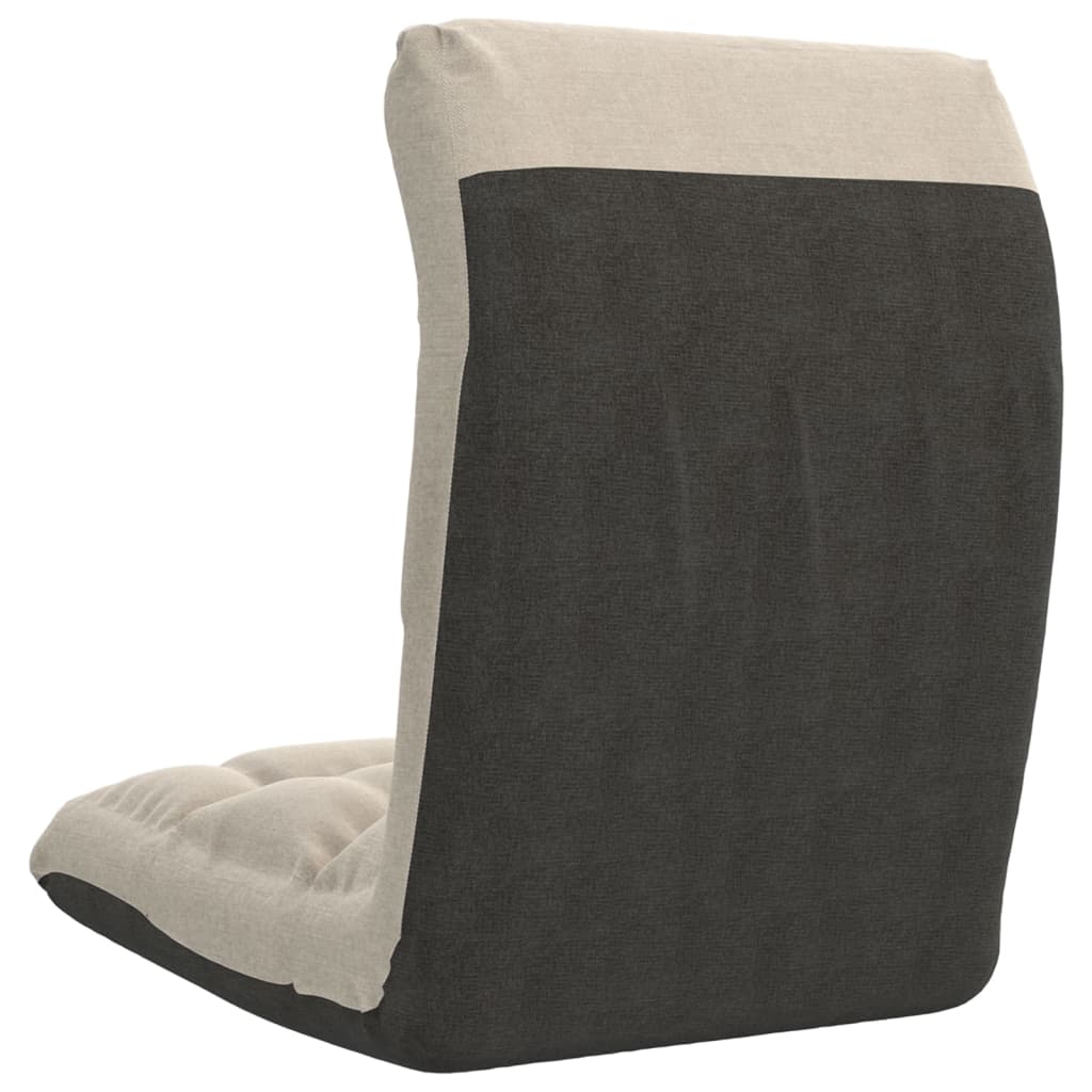 Floor Chair Foldable Cream Fabric