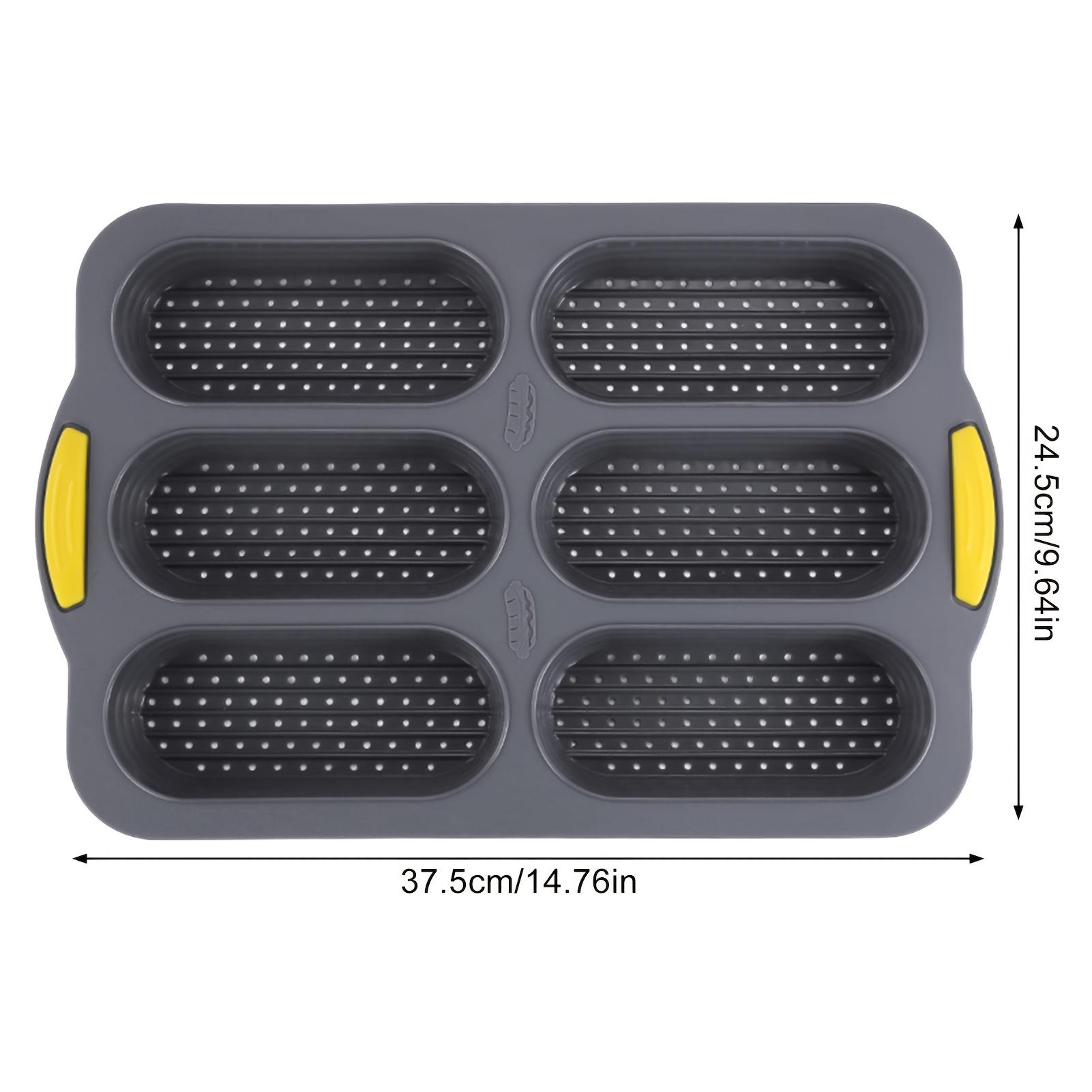 

Baking Tools SIlicone Mold Hot Dog Bun Pan Bun Cake Tray Baked Tools For Muffins Brownies Kitchen Non Stick Bakeware чорний