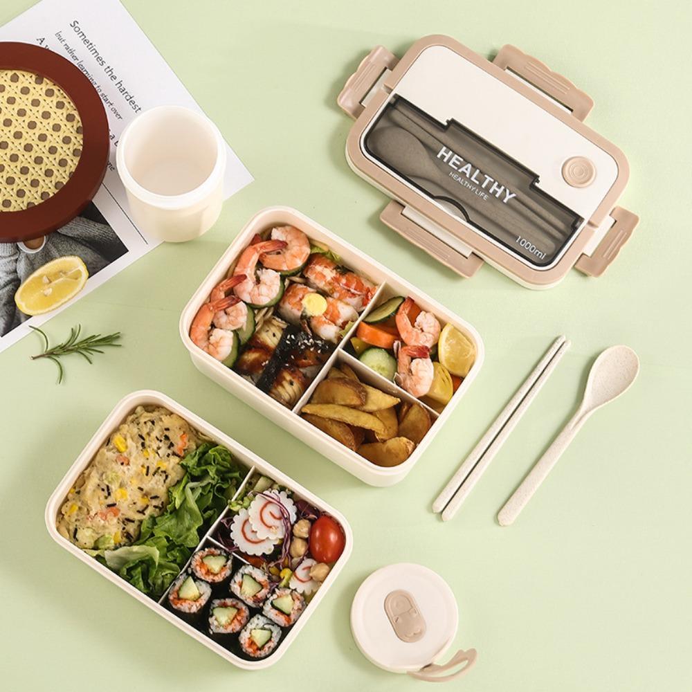

Plastic Food Containers Chopsticks Spoon Food Box durable Lunchbox Picnic